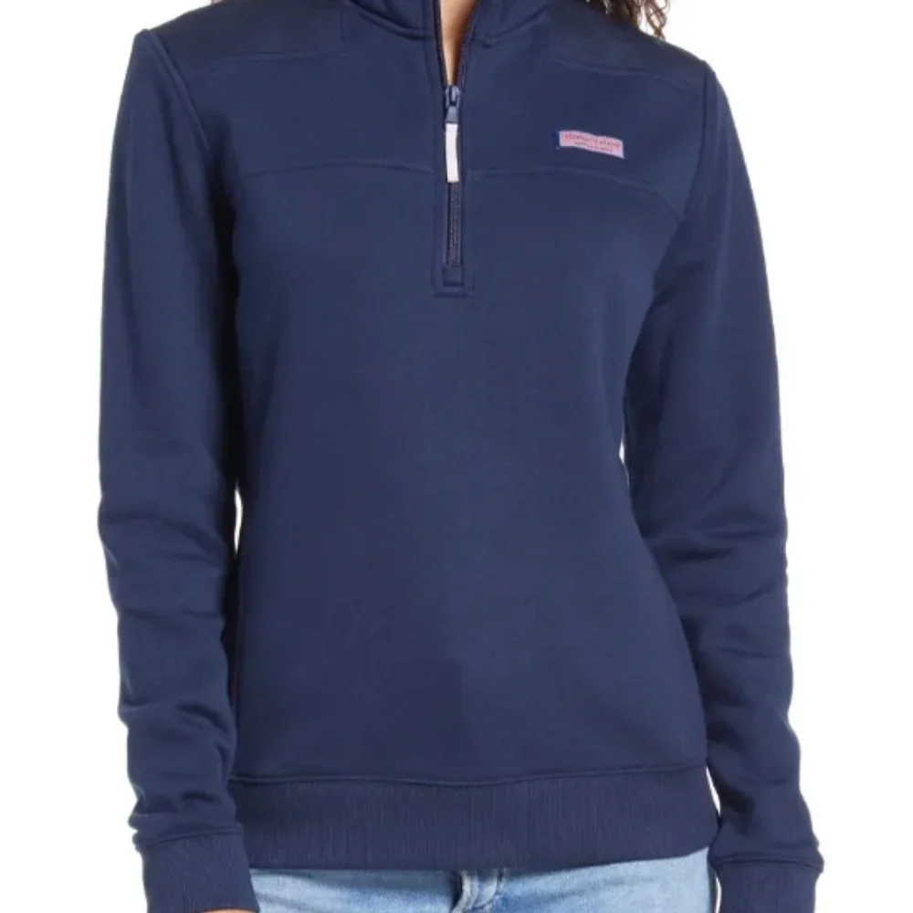 Vineyard Vines Shep Quarter Zip Knit Shirt Navy Blue Medium - Picture 1 of 6